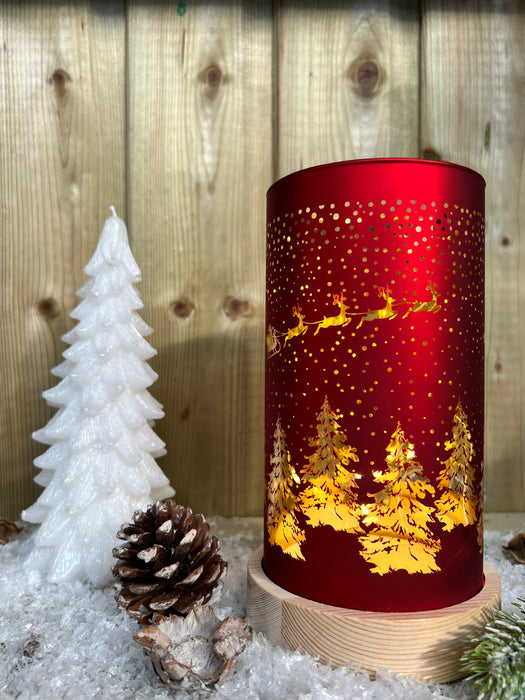 Red Sleigh Scene LED Display Lantern