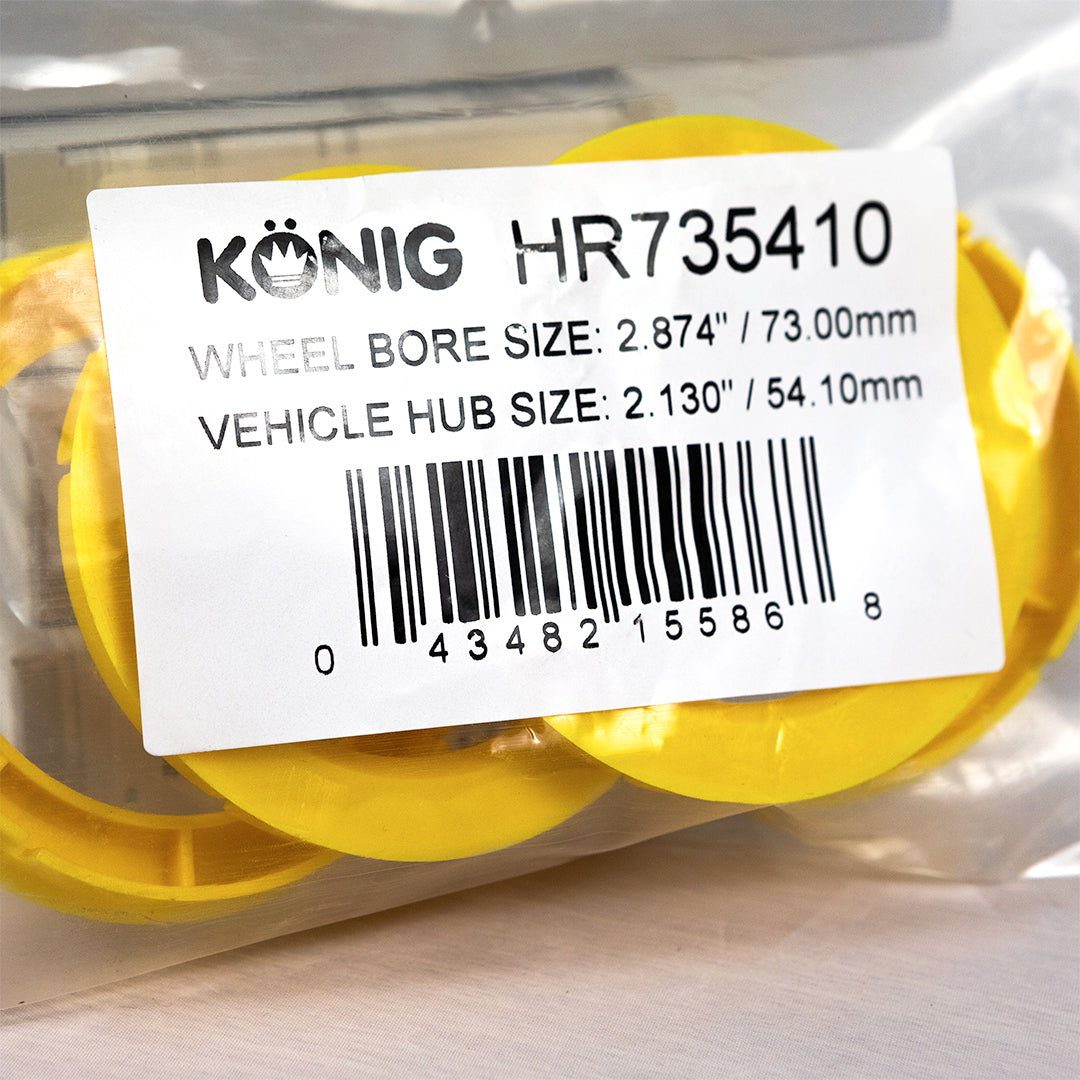 Yellow 76.1-54.1mm Set TPI Wheel hub rings 