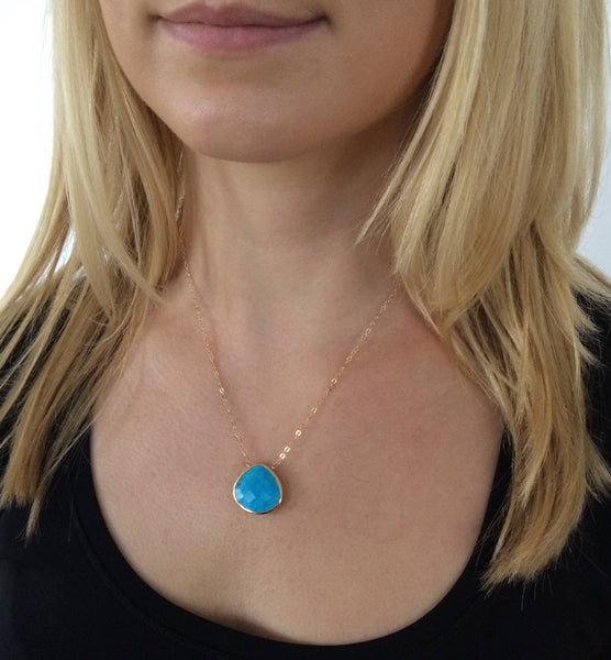 Turquoise Heart Pendant in Gold Brand Ambassadors