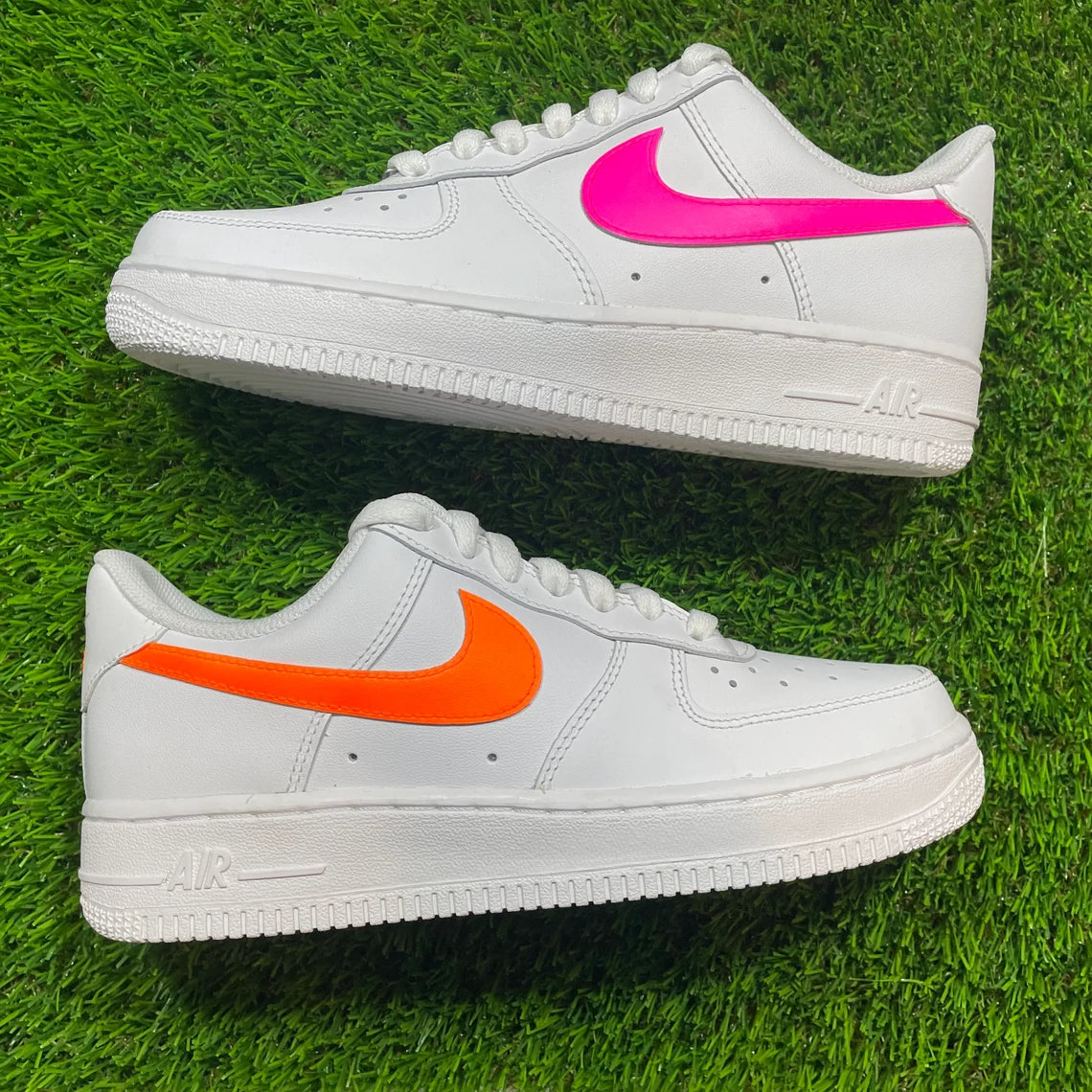 white and fluro green air force 1