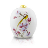 Golden Bird ceramic urn