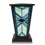 Mission style stained glass urn