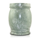 Jade colored marble cremation urn