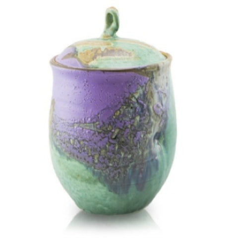 OneWorld Memorials hand made ceramic cremation urn.