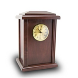 Wooden clock cremation urn