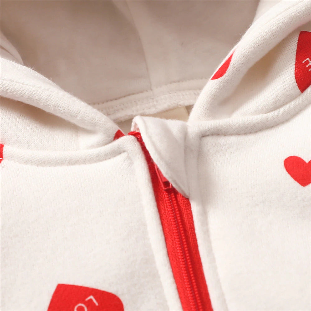 Heart Printed Jumpsuit For baby girl