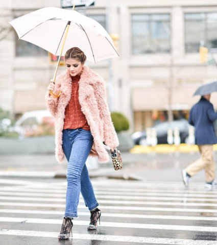 Thassia Naves street style at New York Fashion Week