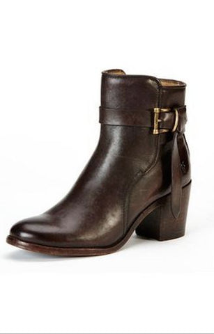 Frye Malorie Knotted short Bootie in dark brown