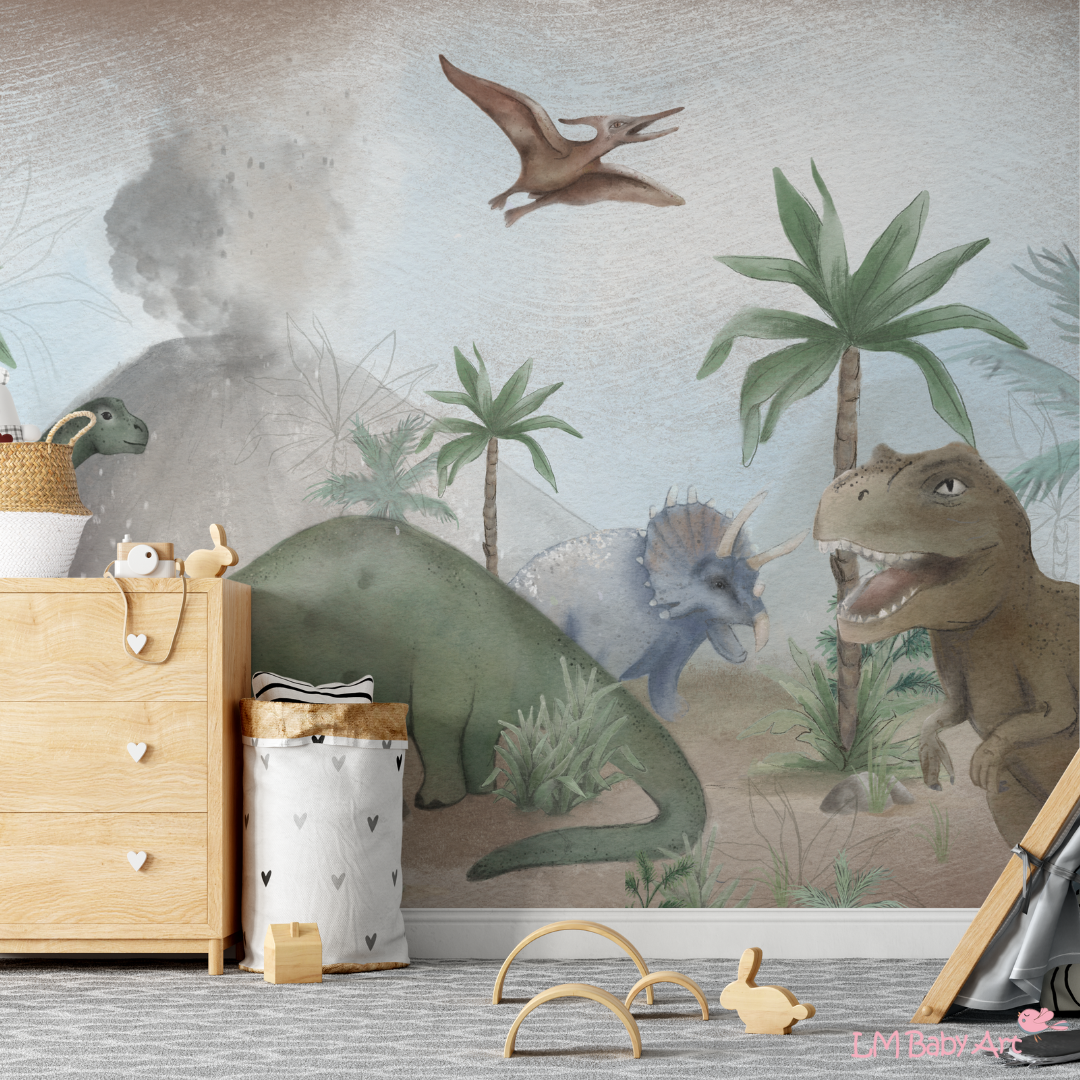 lunch Bedrog spontaan Dinosaurus fotobehang | Maak een echte dino kamer! – LM Baby Art