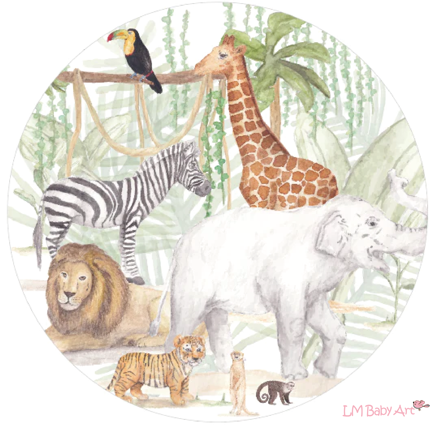 Safari Collectie - Safari muurcirkel | LM Baby Art – LM Baby Art