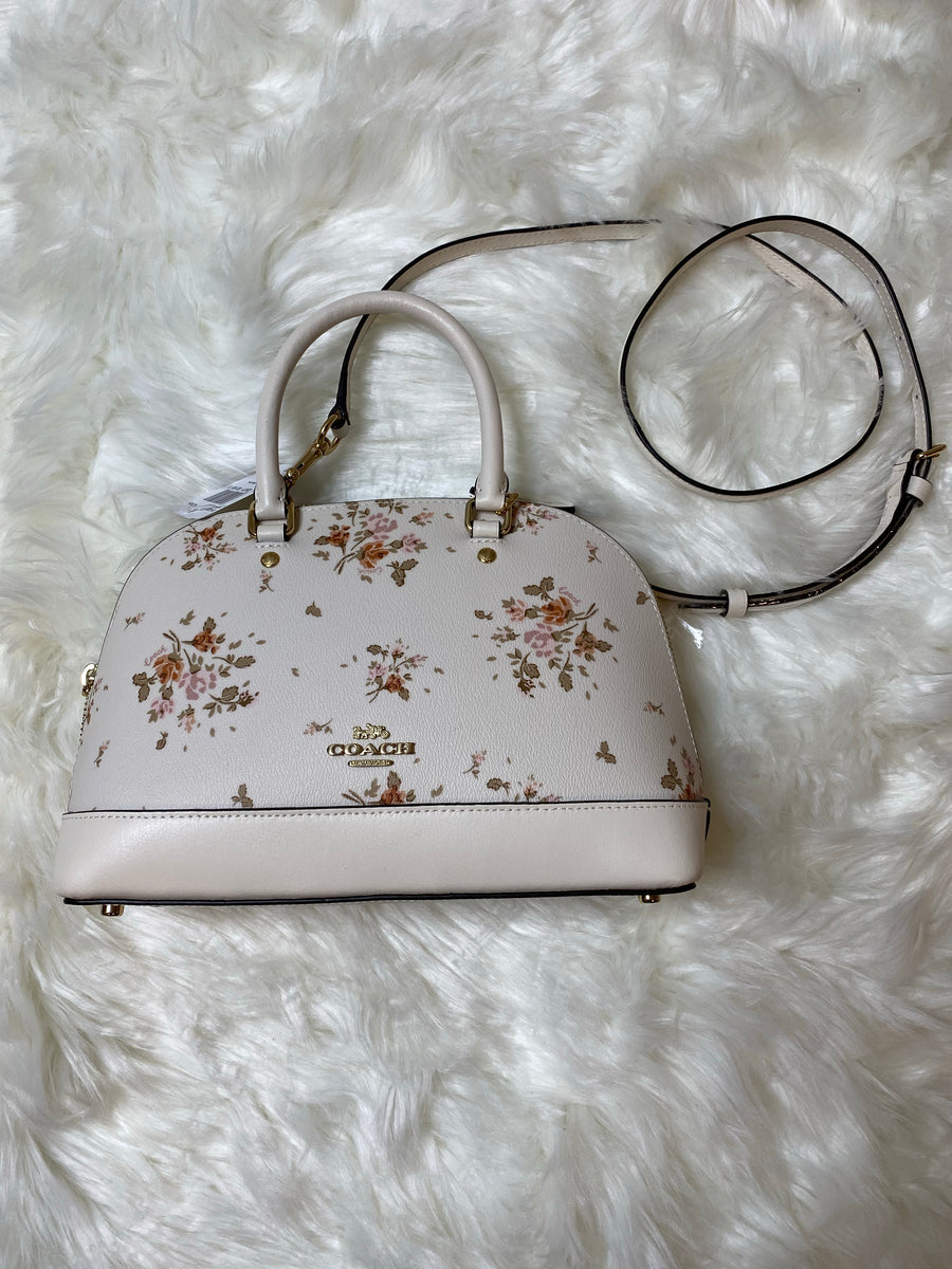 mini sierra satchel with rose bouquet print