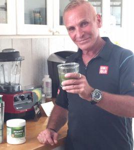 Johnny Bowden drinking Mighty Maca