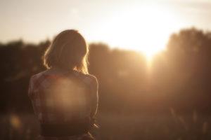 woman at sunset