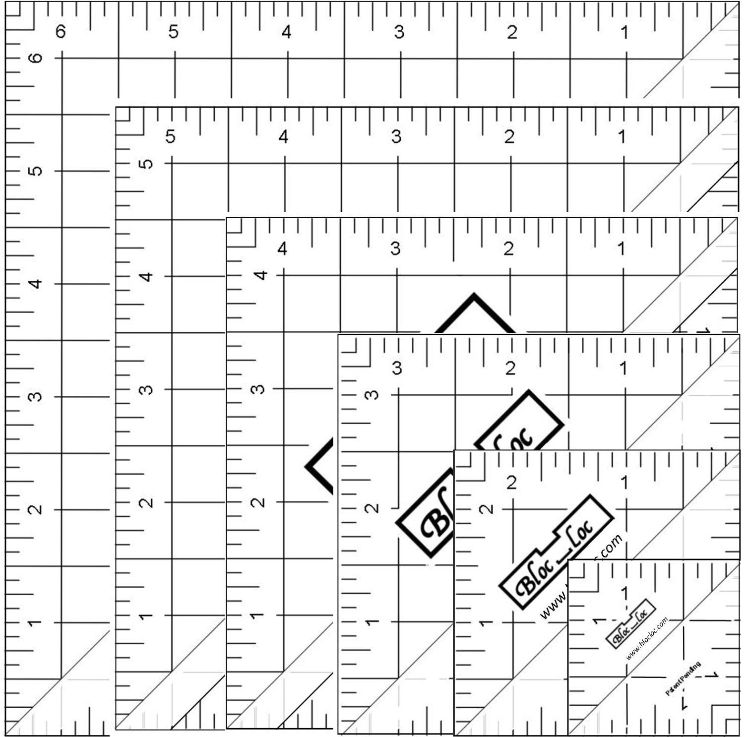 Bloc Loc Half Square Triangle Ruler Set 1 - HST-Set#1