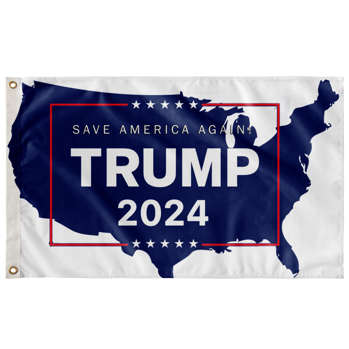 Trump 2024 USA Flag White Us Against Media