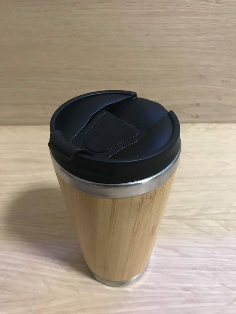 LOTR One ring mug S-Steel with 100% Bamboo exterior Lasercut Travel Mug
