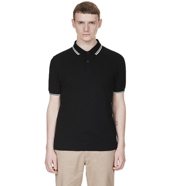 Hochwertiger britischer Weizen New Man Polo 100% Baumwolle FP-Stickerei POLO SHIRT aus reiner Baumwolle Kurzarmhalbmond tif-shop24.de