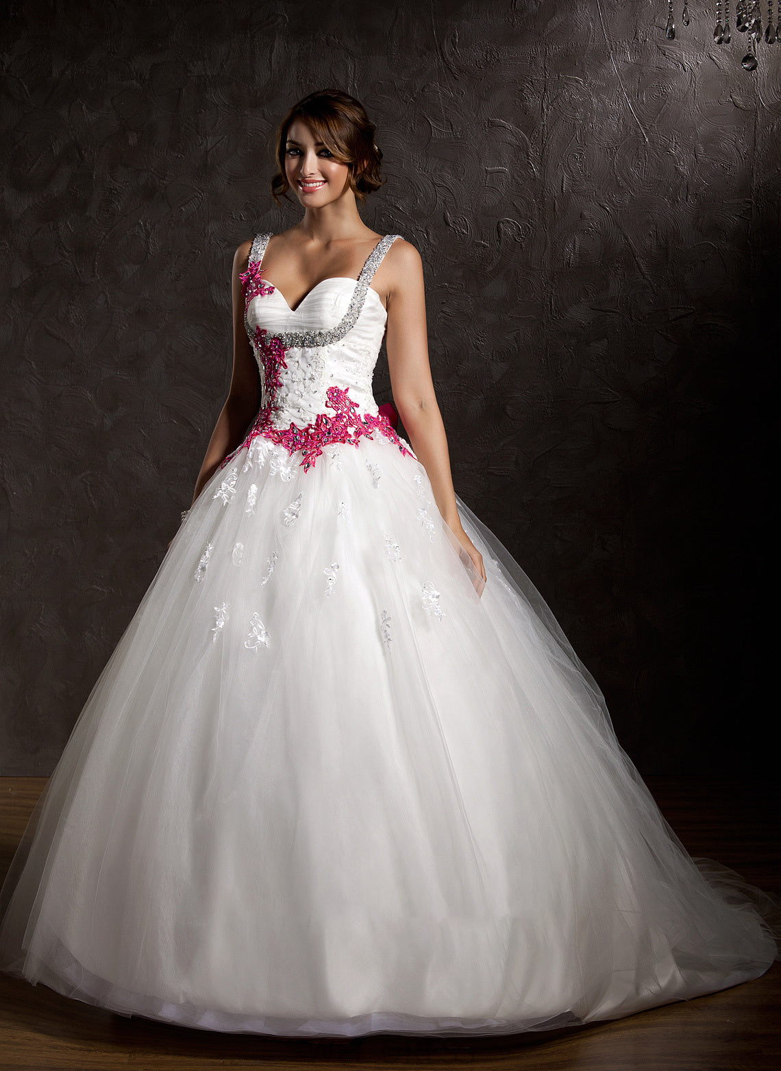 Lace Ruffle Chapel Ball-Gown/Princess Wedding Dresses Dress Sweetheart Wedding Train Appliques Tulle With Bow(s) Kaia