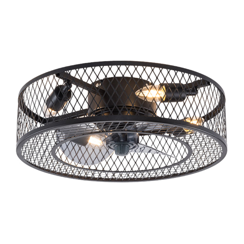 caged drum semi flush mount