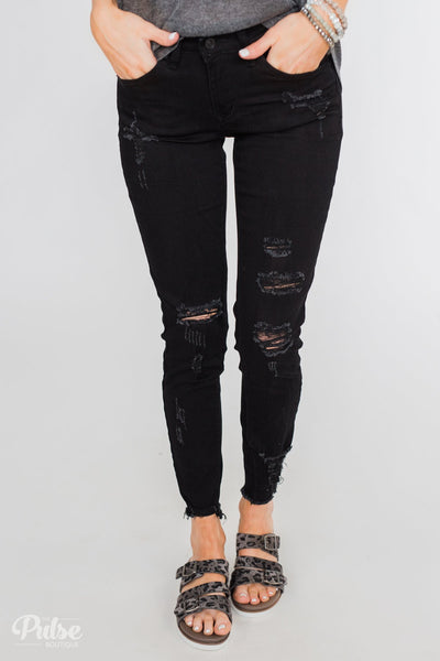 kancan black distressed jeans