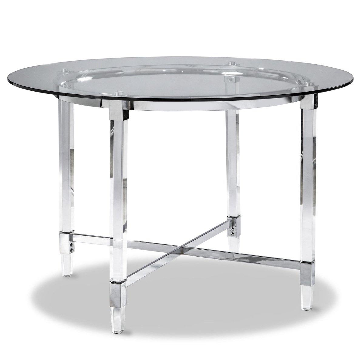 steel round dining table