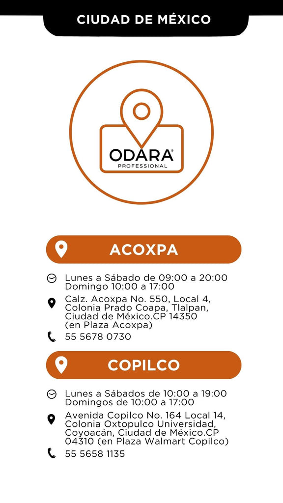 Tiendas y sucursales de productos de belleza Odara en México - ODARA  PROFESSIONAL