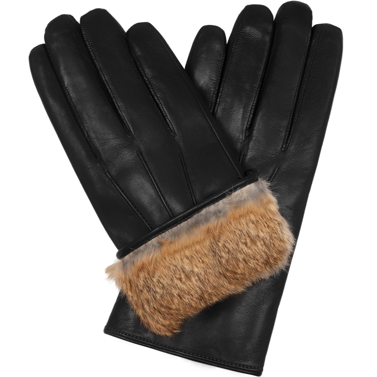 Patch Ontaarden Tientallen Leren Handschoenen Heren Zwart - Bruine Vacht - Handgemaakt in Italië –  Fratelli Orsini®