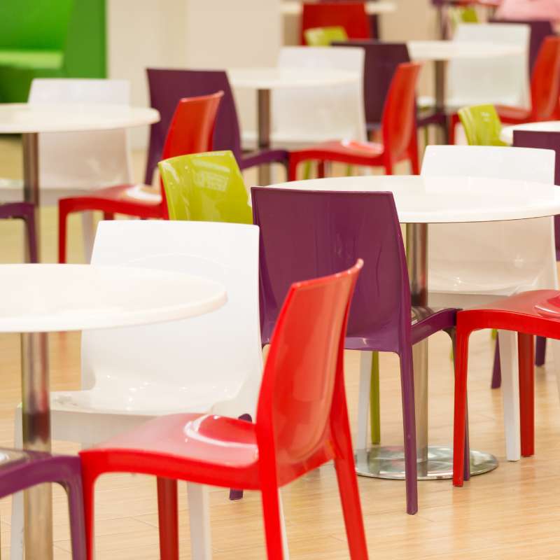 plastic table and chair set for restaurant