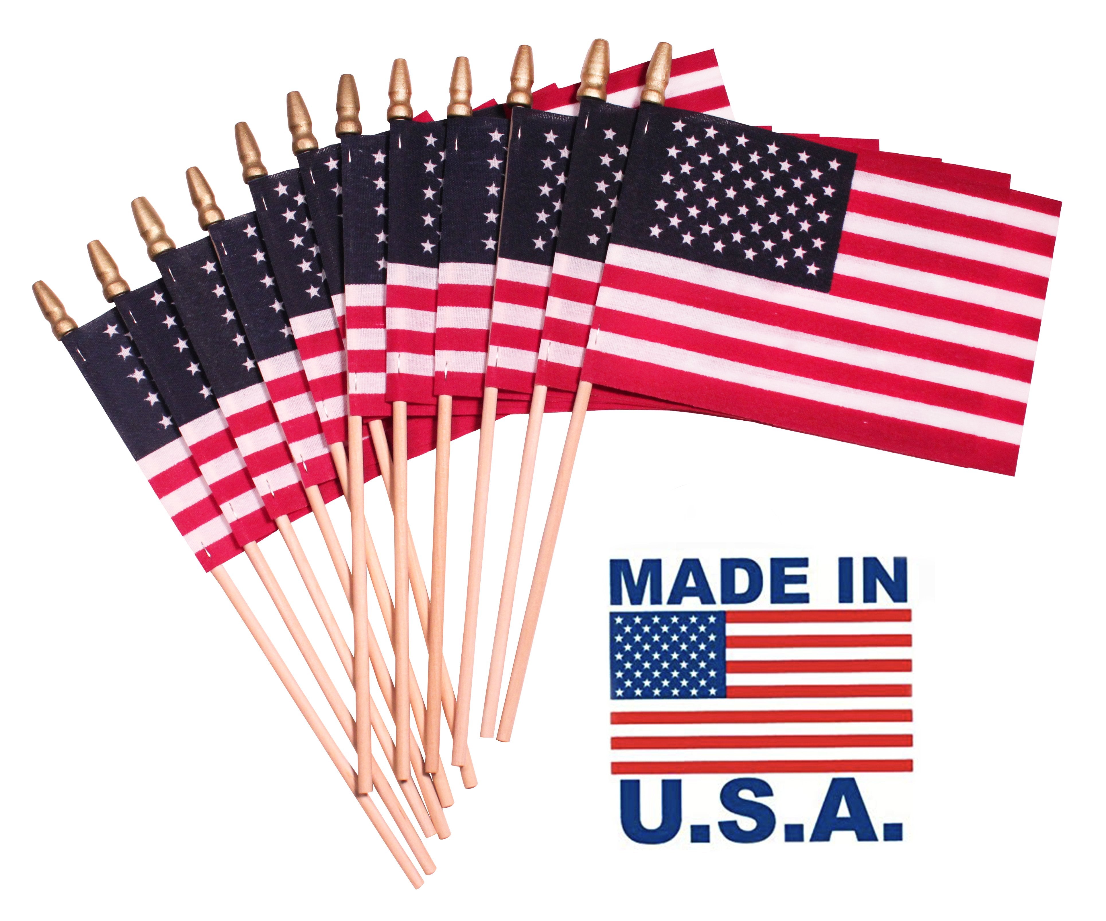 40-4X6 COTTON MADE IN AMERICAN HAND STICK FLAGS Benefits End to Epilepsy! 