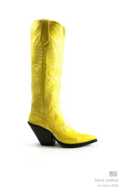 yellow ostrich boots