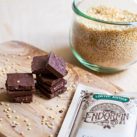 chocolate subscription box - limited edition quinoa crispies and caramelized coconut mylk and sugar