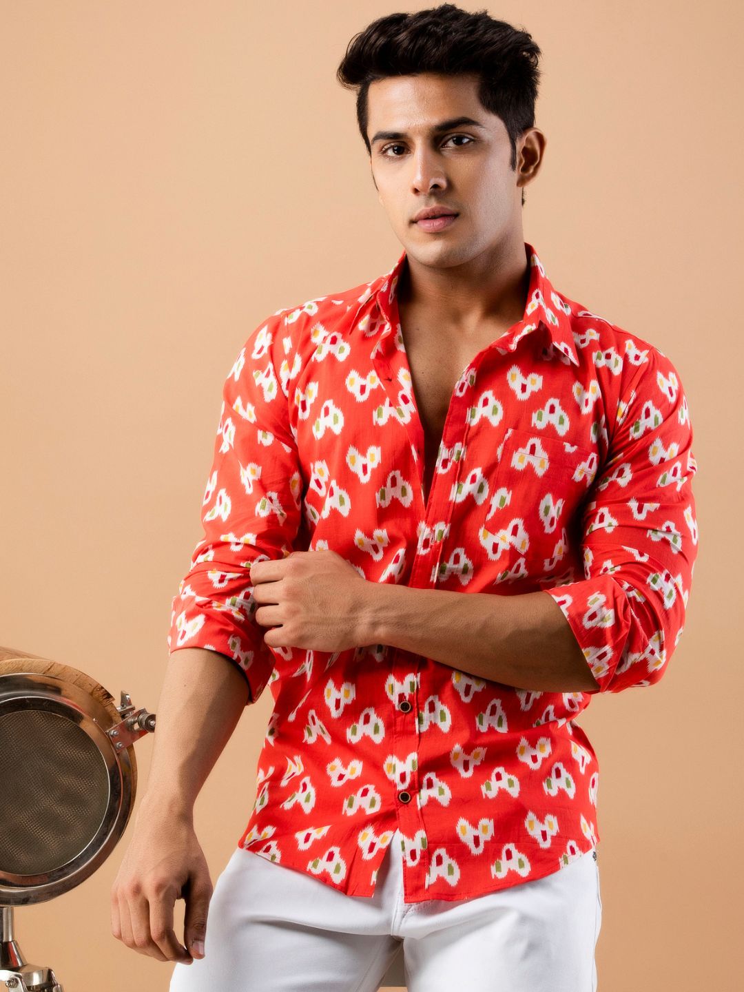 Sparkel Pink Jaipuri Cotton Printed Shirt