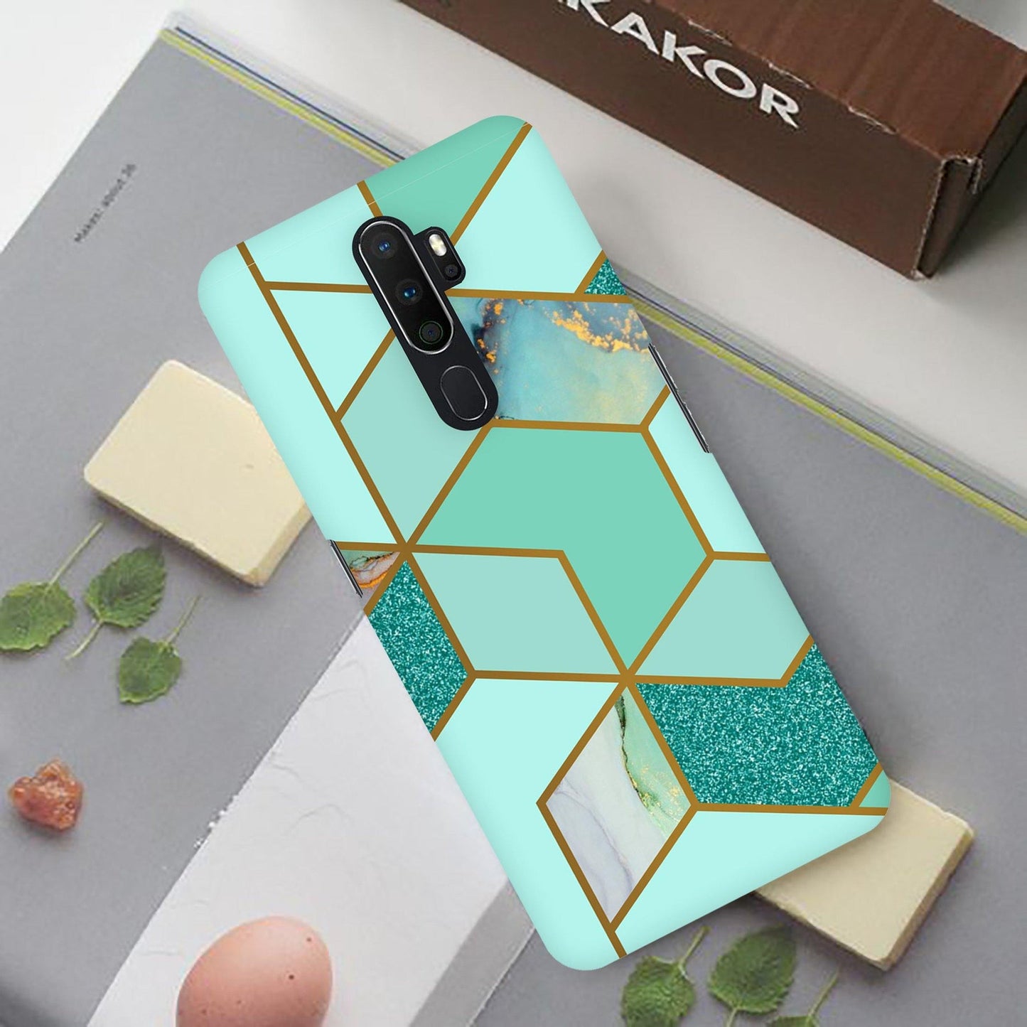 green amp pink marble slim case cover for oppo f21 pro 4g Without Holder in color-2 color image