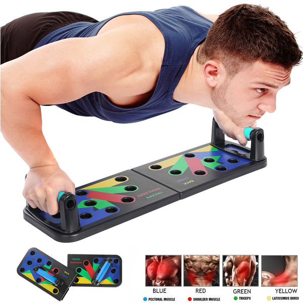 14in1 Push Up Rack Board with Resistance Band Fitness Gym Exercise Pushup Stands