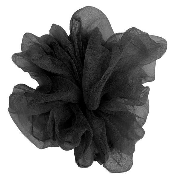 Luxe Oversized Sheer Scrunchie Black