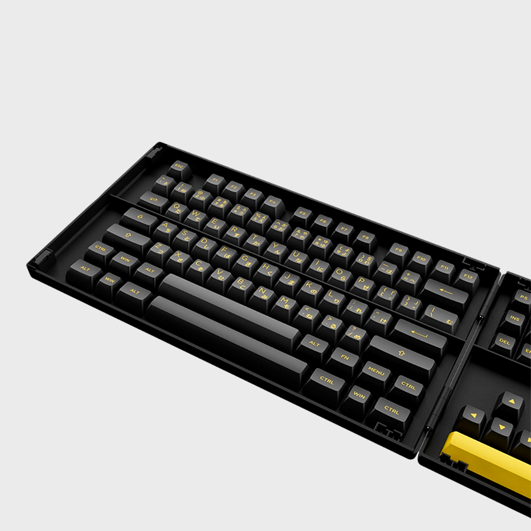 black and gold mechanical keyboard