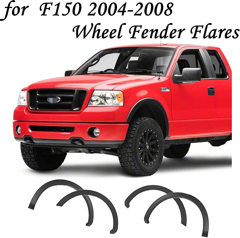 NOT For Heritage ,Front & Rear OE Factory Style Paintable Wheel Fender Flares Cover Protector Truck Fender Trim Matte Black,4PCS Acmex Fender Flares Compatible With 2004-2008 F150 Styleside 