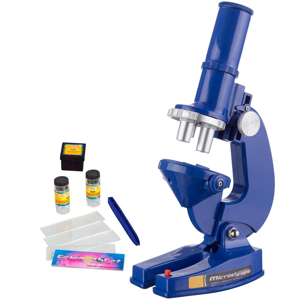 Microscope Science Kit for Kids W/ 100x 450x Slides Tweezers Specimen Jar 200x 