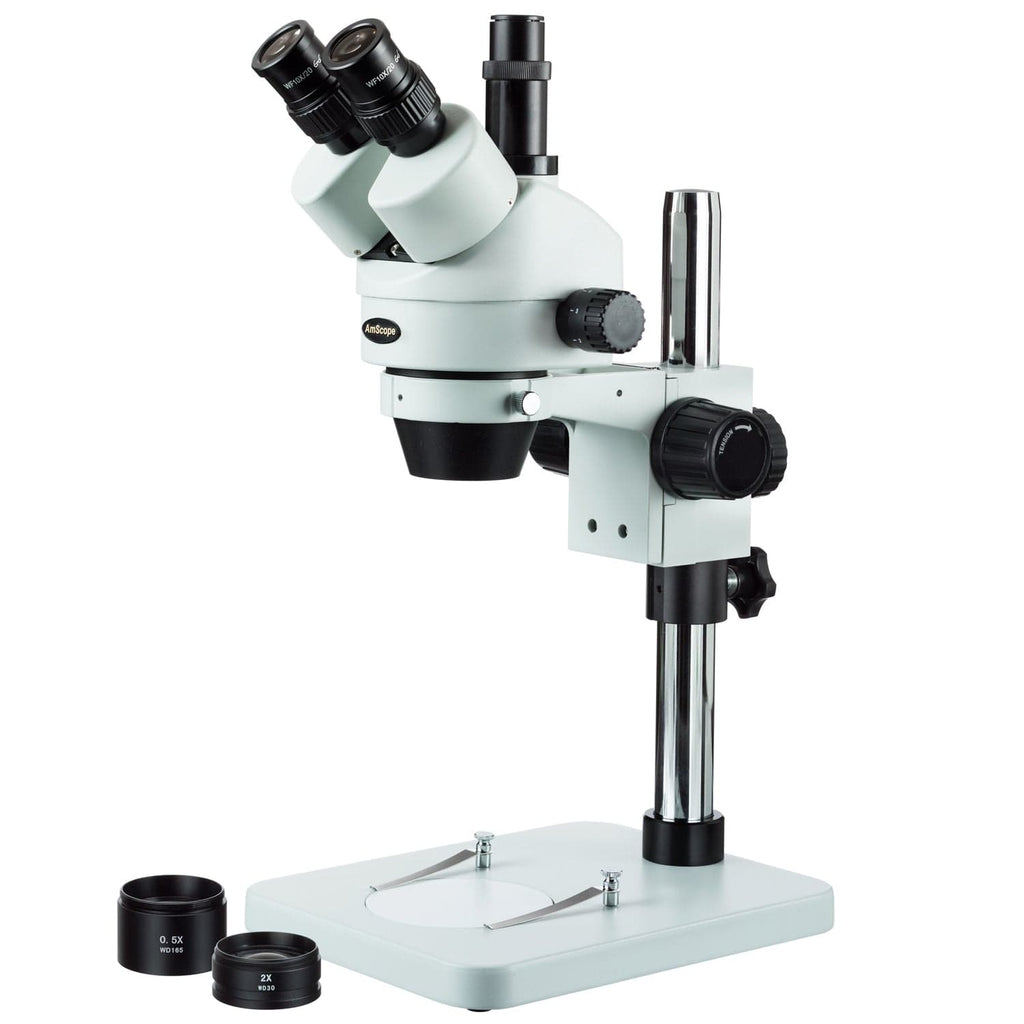 trinocular Stereo Zoom Microscope Nobrand Trinocular Stereo Microscope US Plug WF10X / 20mm eyepieces AC100-240V 3.5X-90X Magnification 