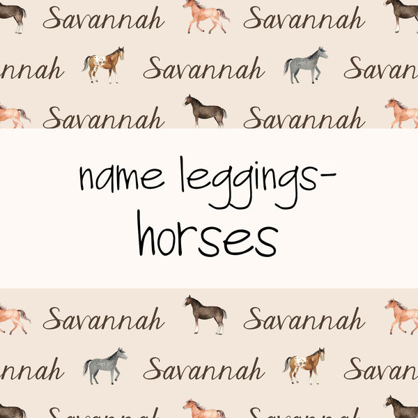 Name Leggings - Horses – Boco Baby