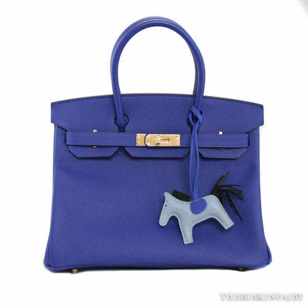 Hermes Rodeo Bleu Lin PM Leather Bag 