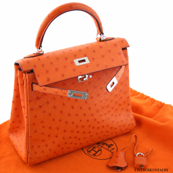 Hermes New Kelly Mini 20 Orange Feu Verso Pink Rose Inside at 1stDibs