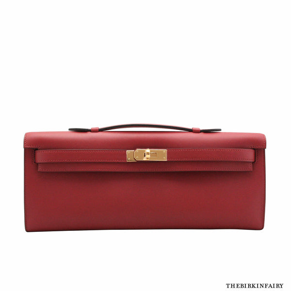 Hermes Kelly Cut Clutch Rouge Grenat w 