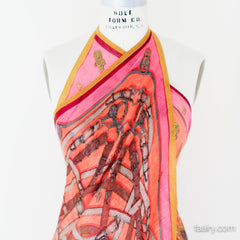 Hermes Linen and Silk Scarf Printed Pareo - Rare!