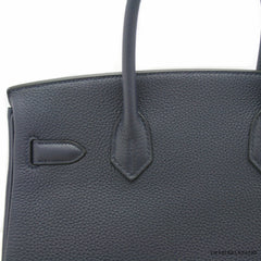 Hermes Bleu Nuit 30cm Birkin w/ Palladium Hardware Togo Leather BNIB w/ Receipt!