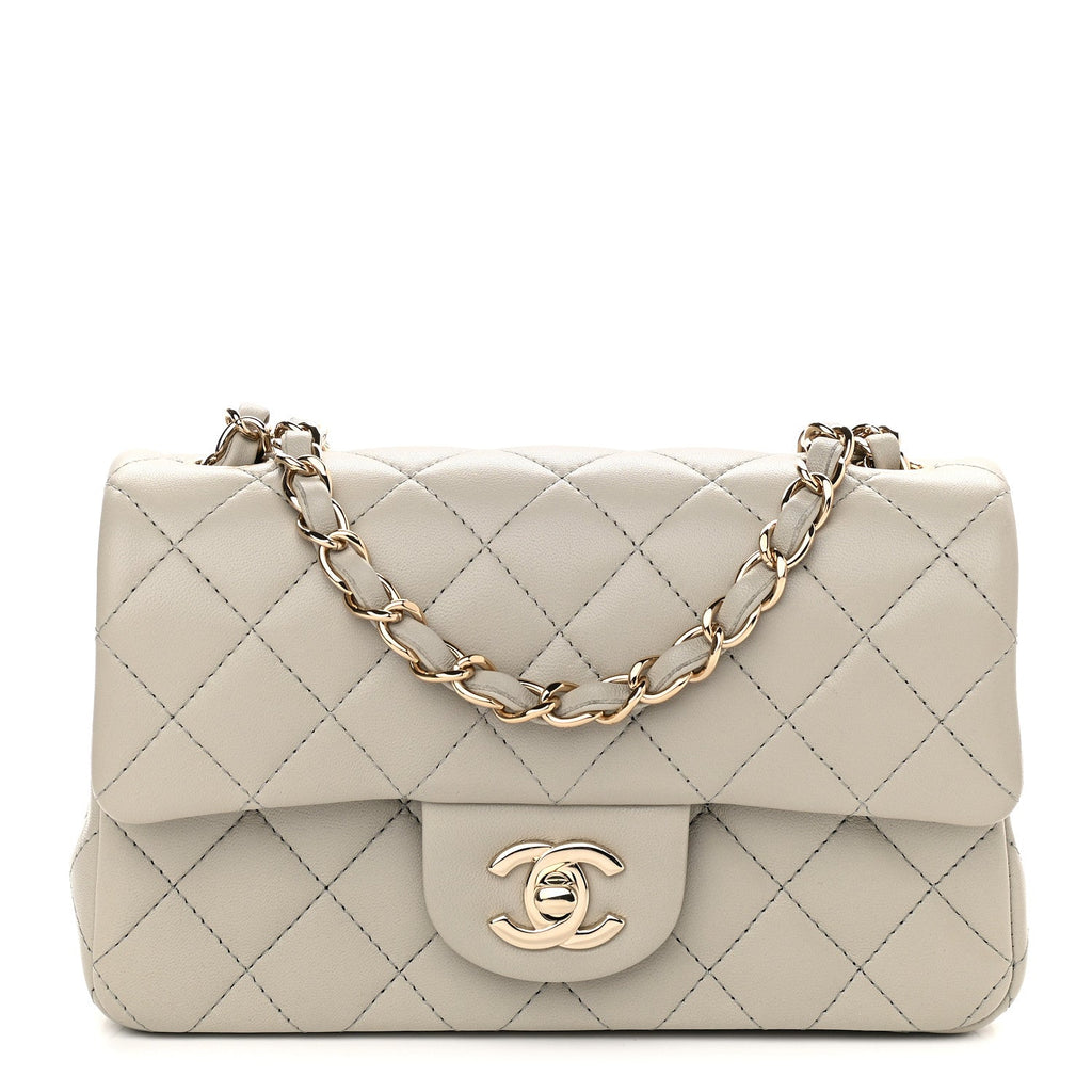 grey chanel mini flap