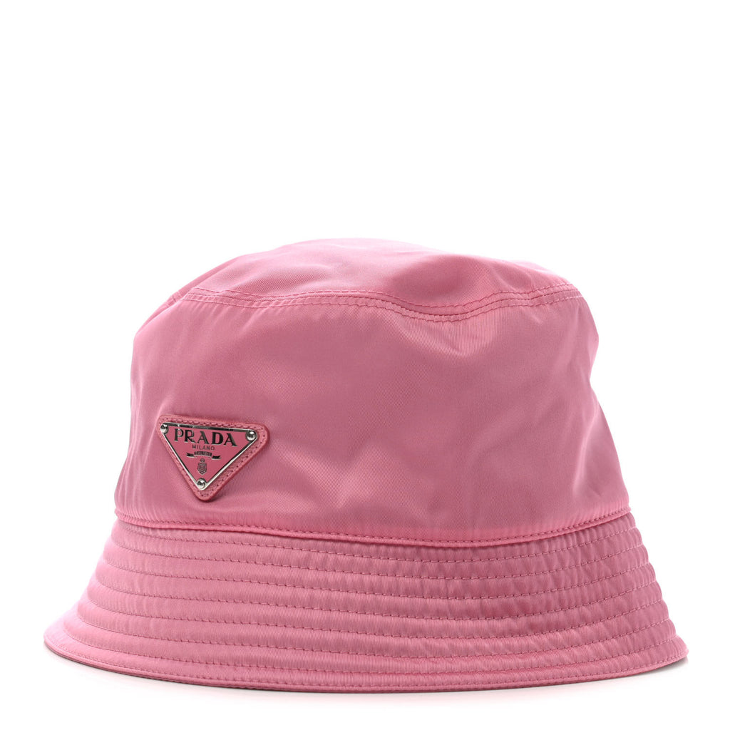 pink prada nylon bucket hat