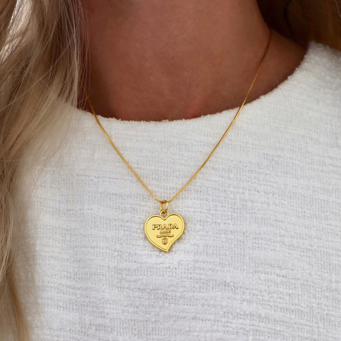 Prada Gold Heart Necklace