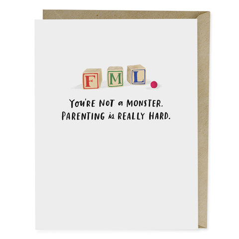 Not A Monster Parenting Support Card
