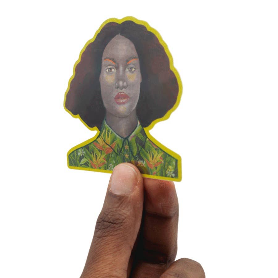 Lime Green Halo Art Sticker